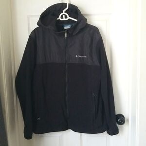 Mens Columbia Black Fleece Hooded Jacket L
